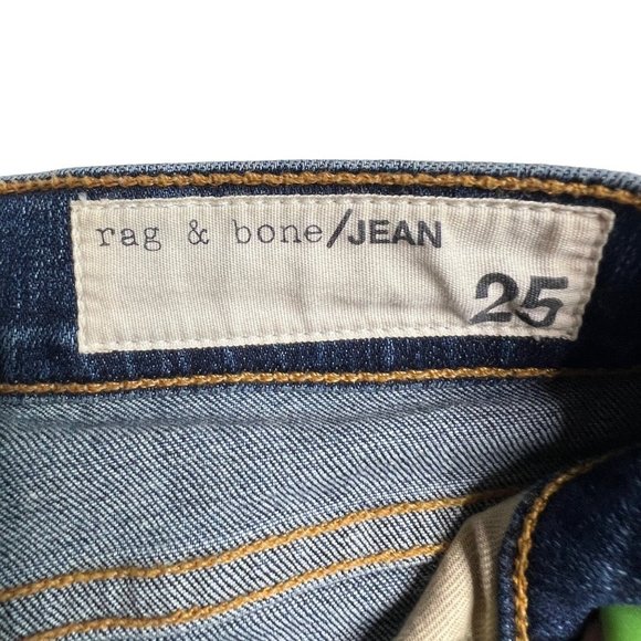 Rag & Bone Jeans Womens 25 Skinny Dark Wash Distressed - Picture 4 of 9